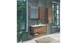 Тумба-умывальник Comforty Бонн-90 дуб темный с раковиной Quadro 90 (00-00003466)